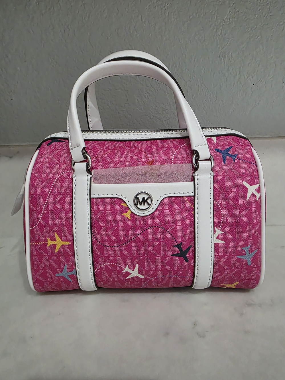 Michael Kors Travel Sm Duffle Crossbody Hot Pink Mult (Limited Edition) NWT